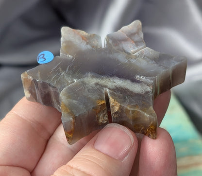 Purple and Blue Chalcedony Crystal Snowflake