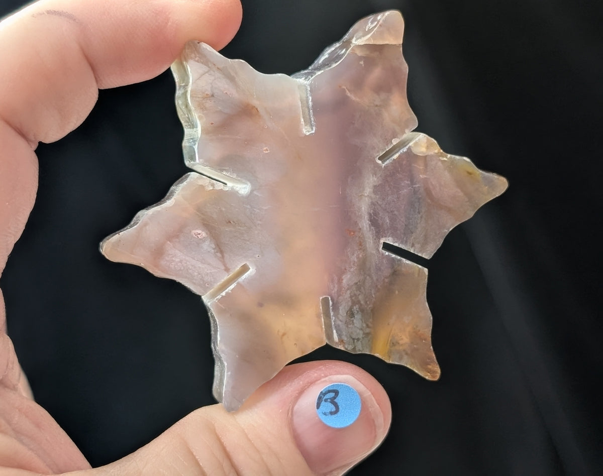 Purple and Blue Chalcedony Crystal Snowflake