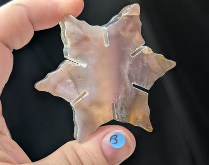 Purple and Blue Chalcedony Crystal Snowflake