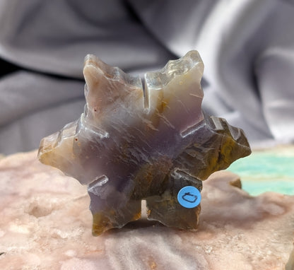 Purple and Blue Chalcedony Crystal Snowflake