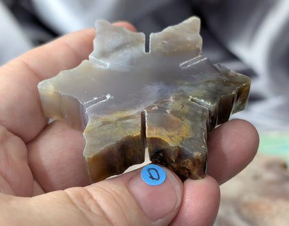Purple and Blue Chalcedony Crystal Snowflake