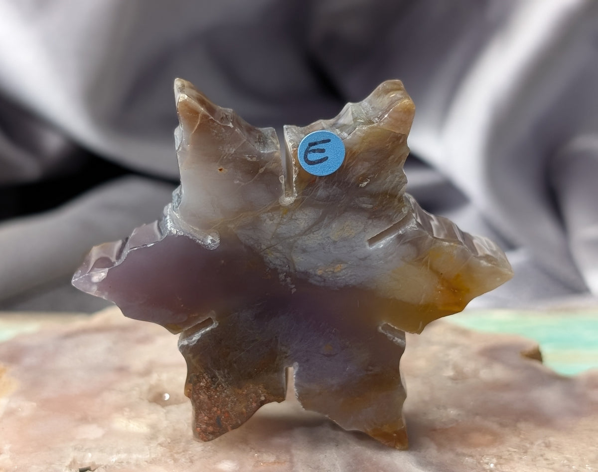 Purple and Blue Chalcedony Crystal Snowflake