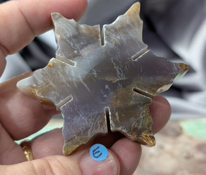 Purple and Blue Chalcedony Crystal Snowflake