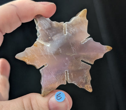 Purple and Blue Chalcedony Crystal Snowflake