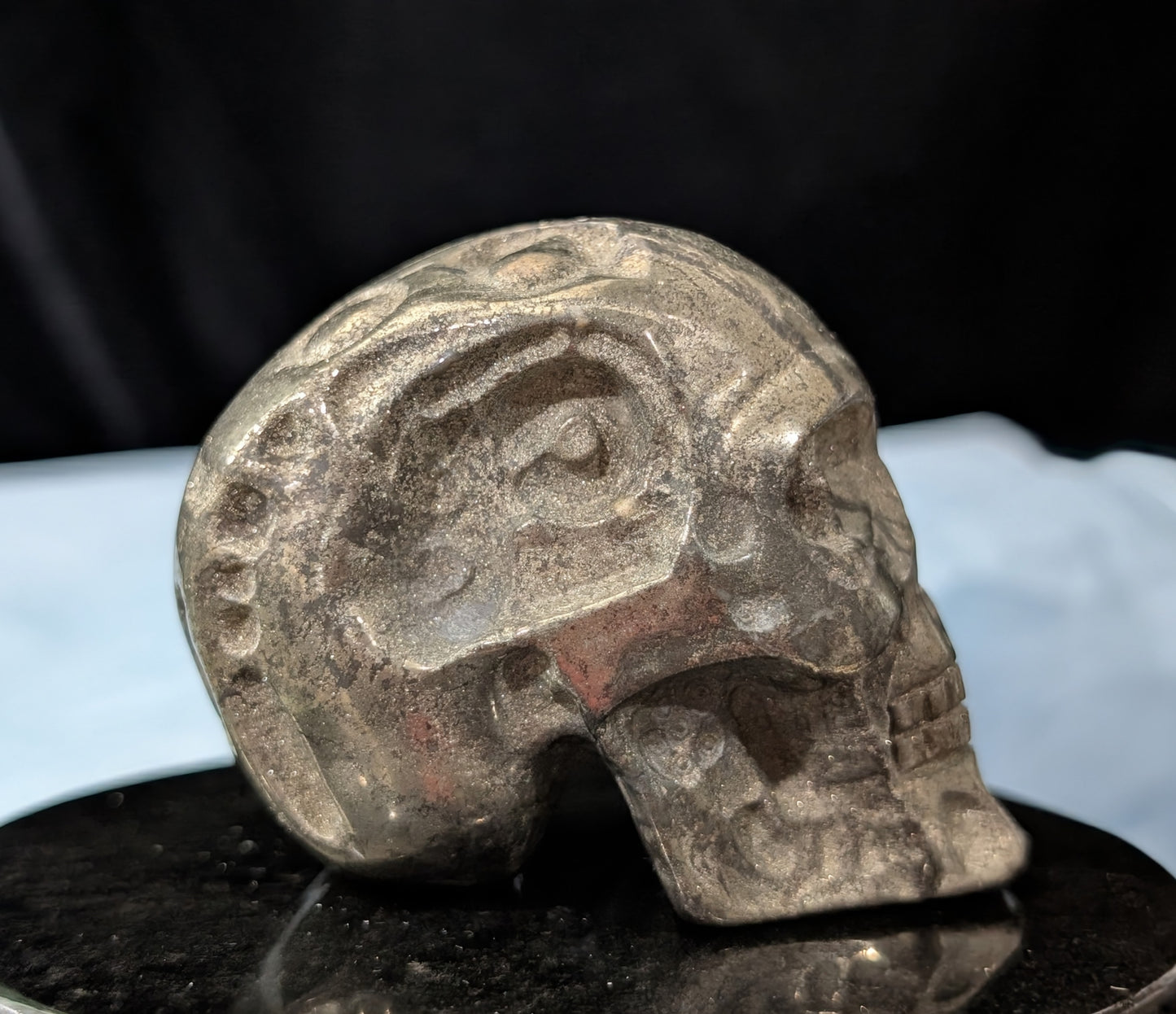 Pyrite Skull Carving