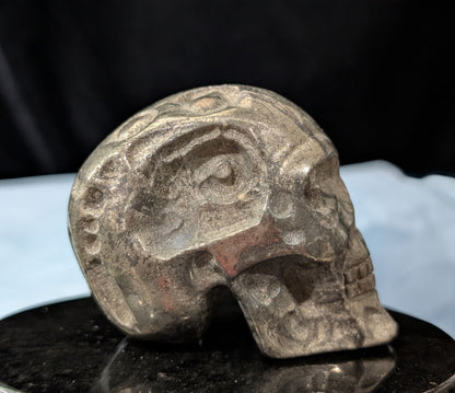 Pyrite Skull Carving