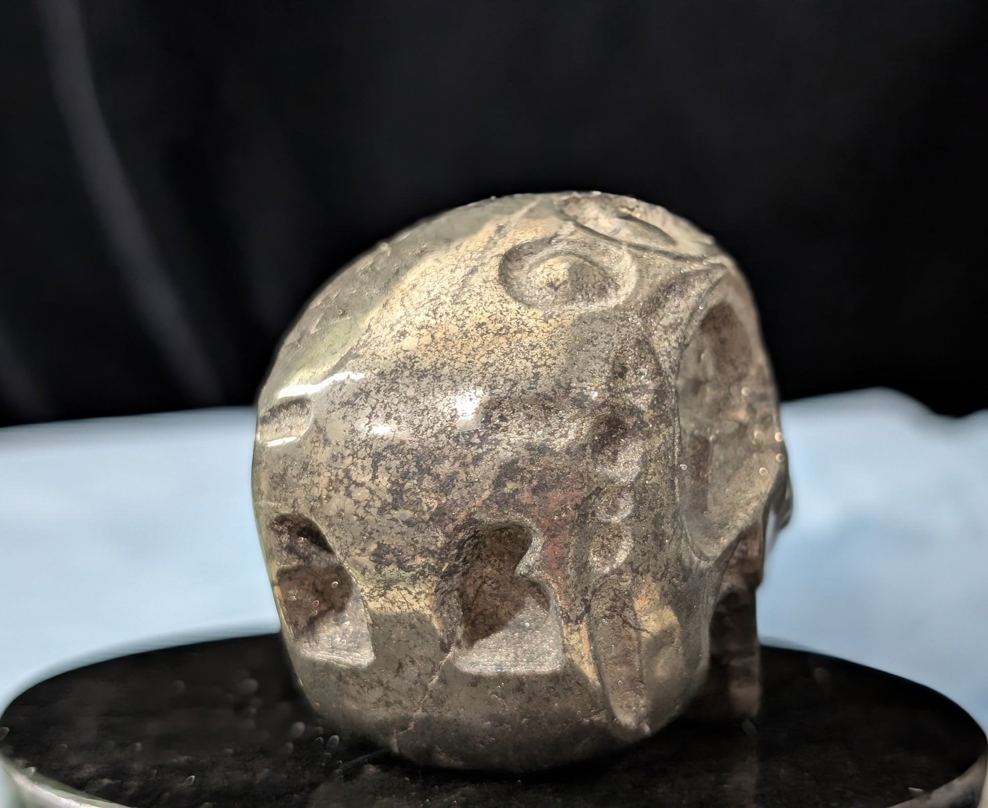 Pyrite Skull Carving