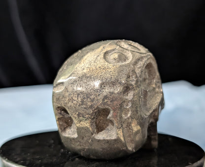 Pyrite Skull Carving