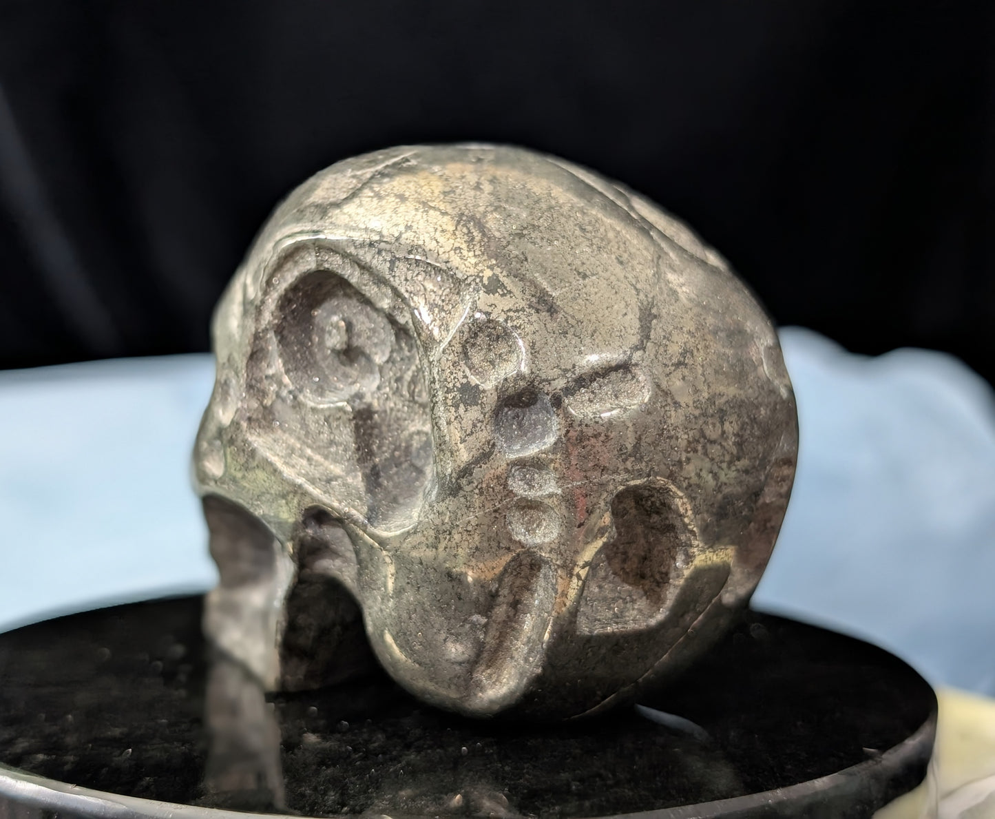 Pyrite Skull Carving