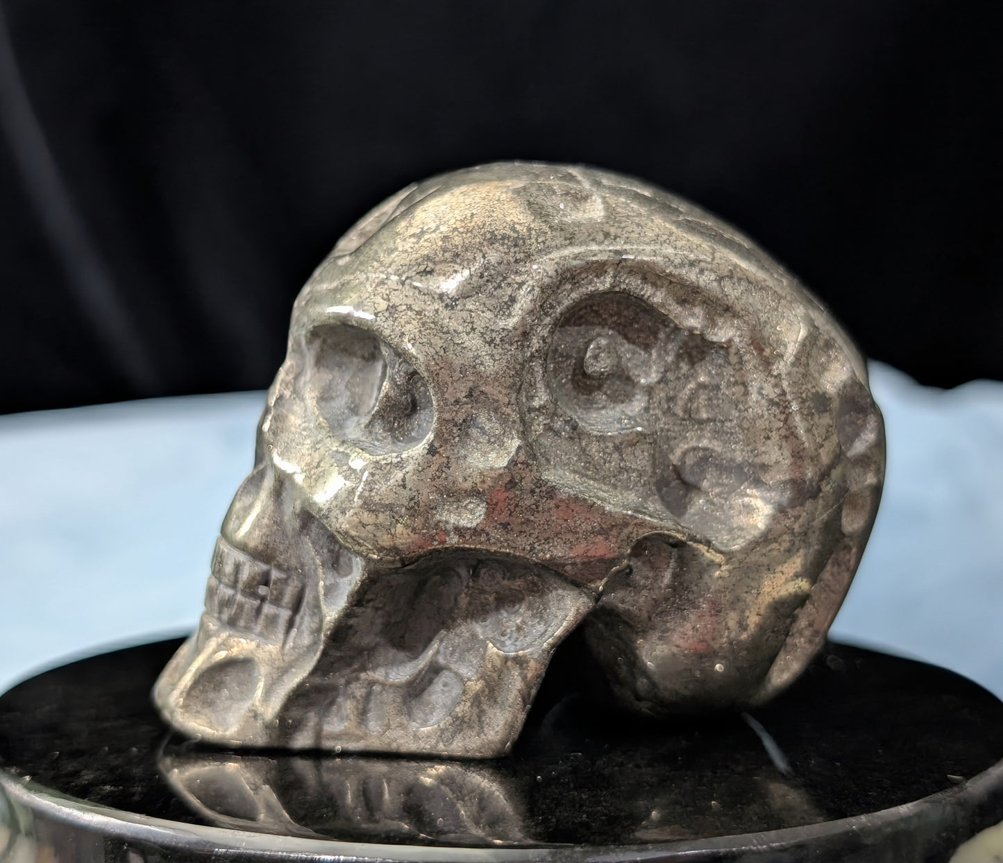Pyrite Skull Carving