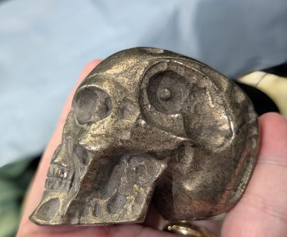 Pyrite Skull Carving