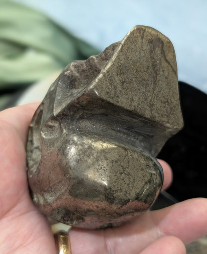 Pyrite Skull Carving