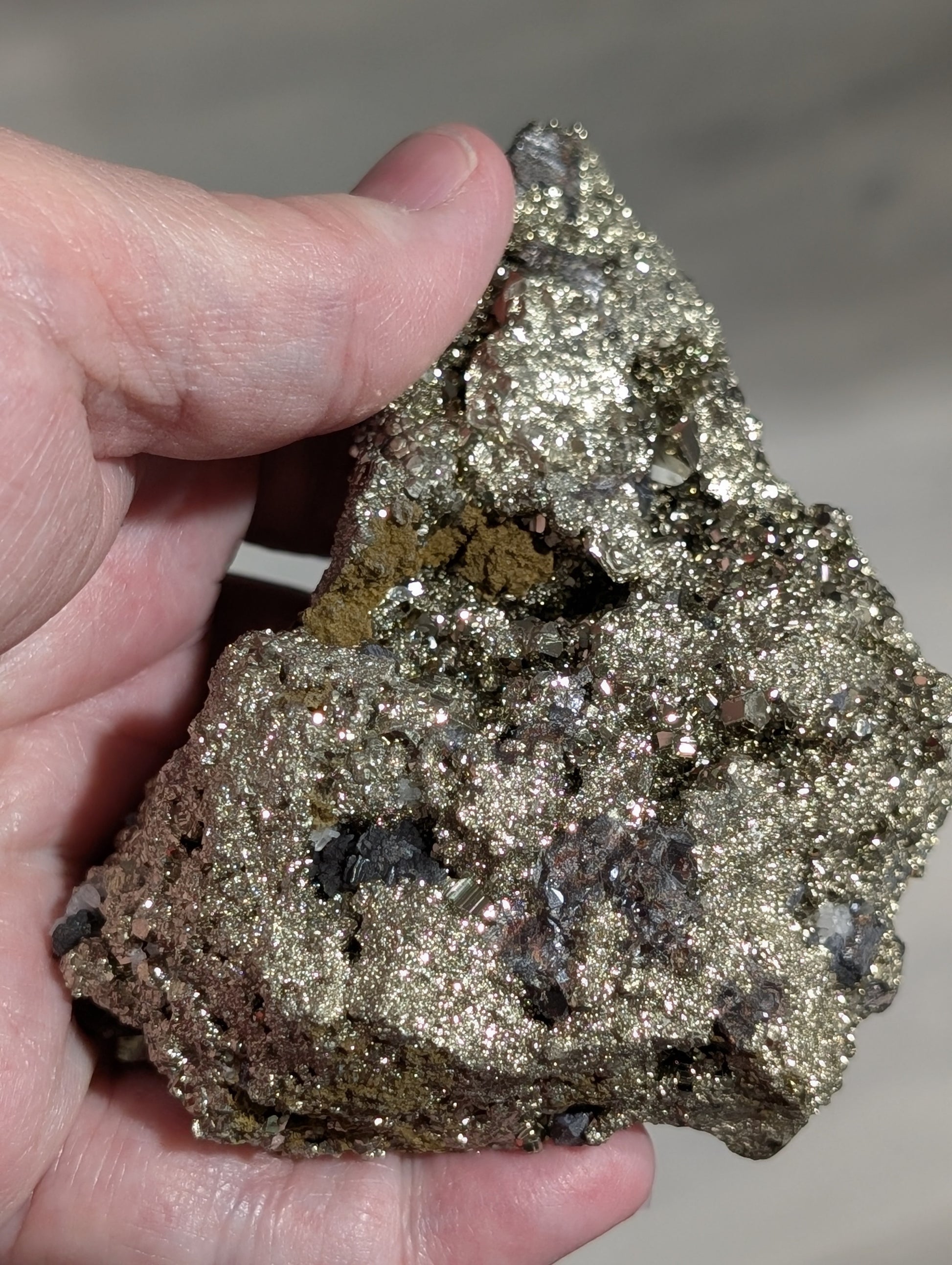 Pyrite in Matrix with Galena Specimen