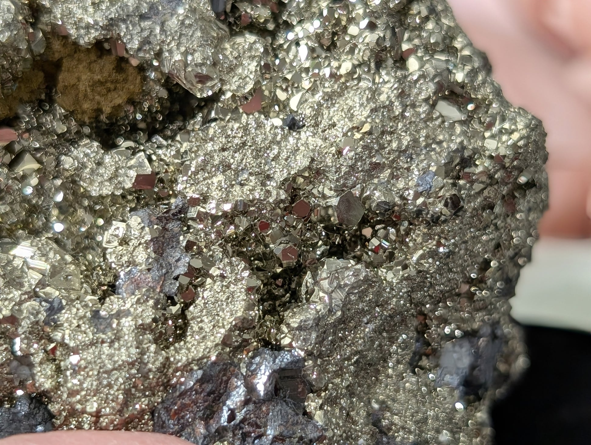 Pyrite in Matrix with Galena Specimen