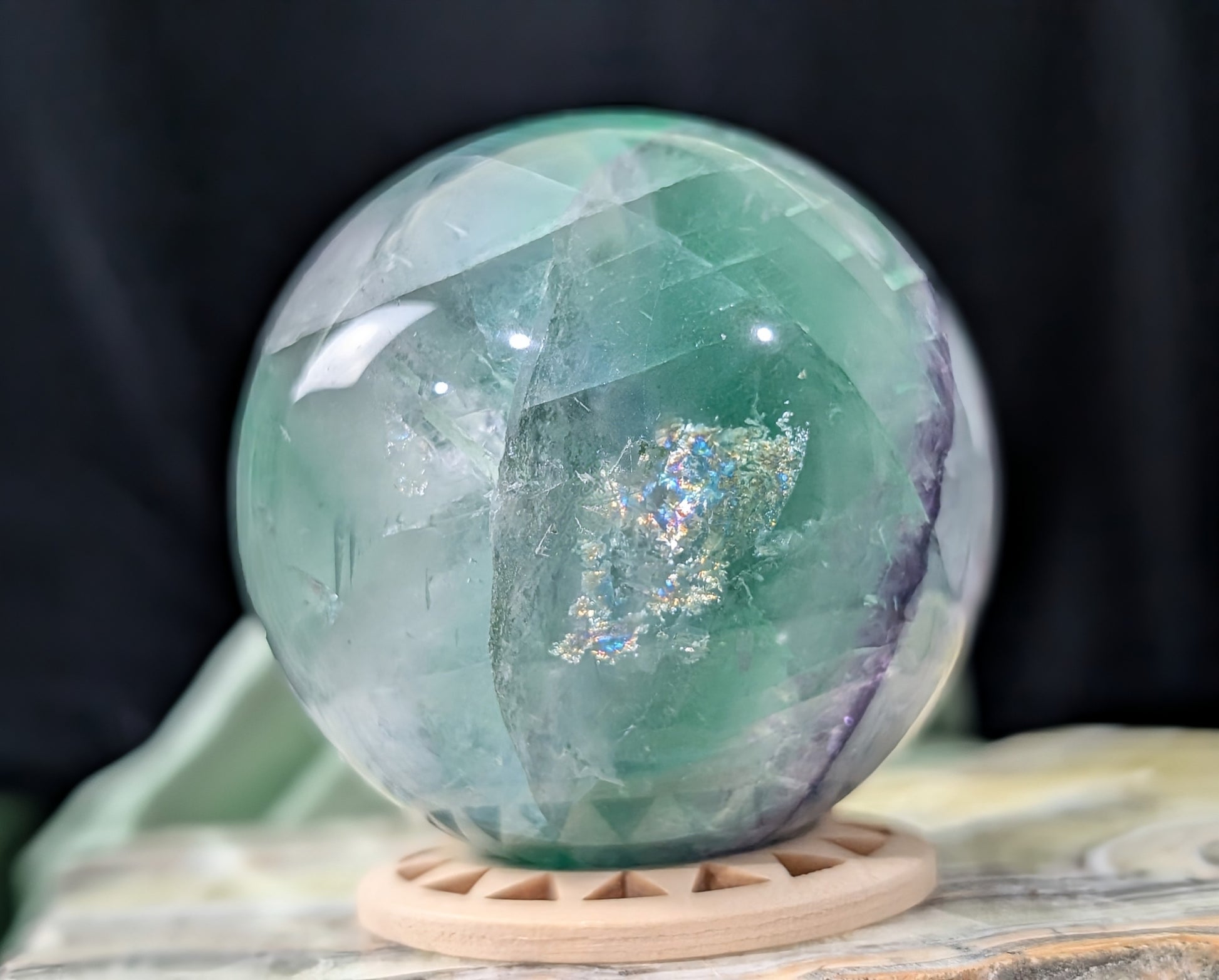Rainbow Fluorite Sphere
