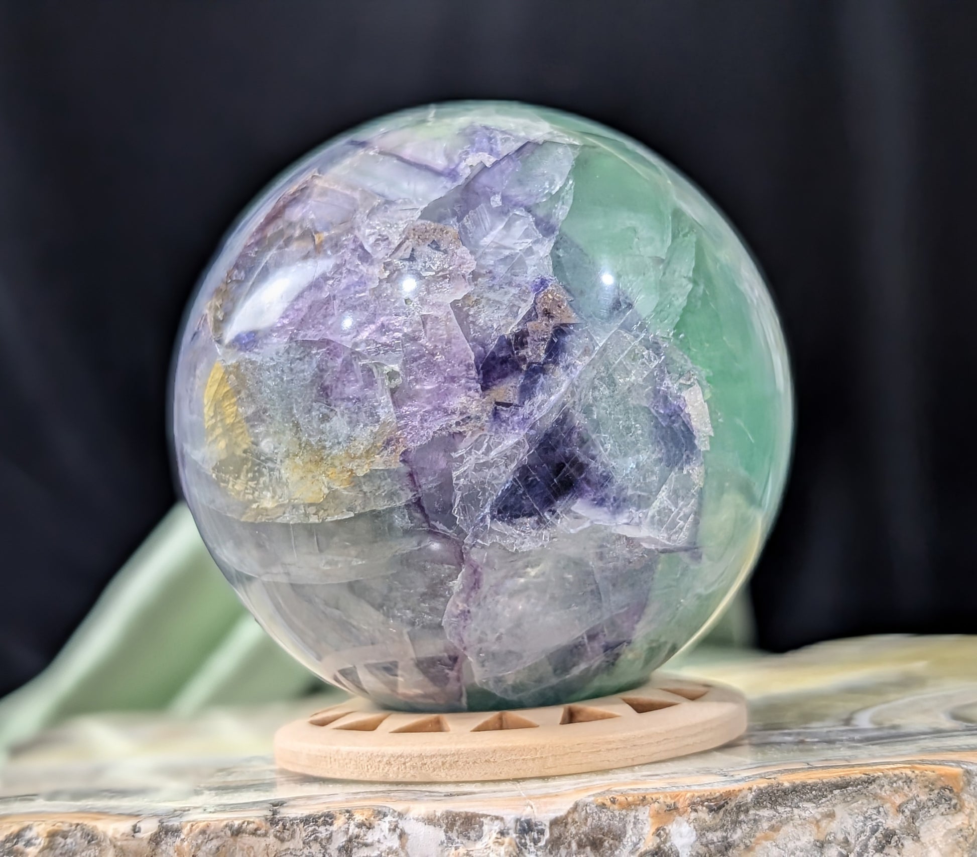 Rainbow Fluorite Sphere