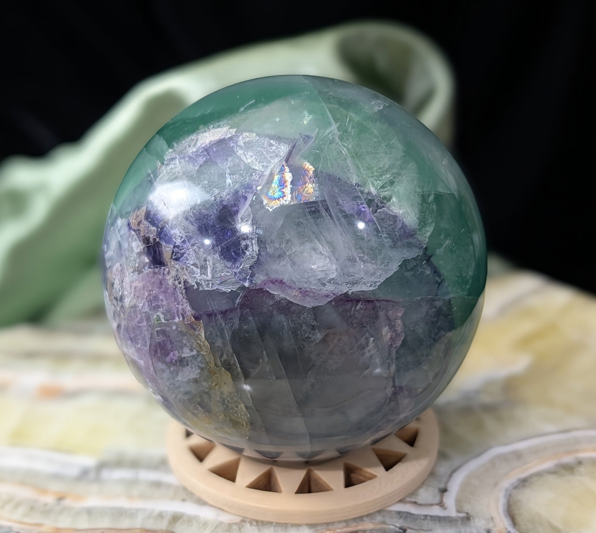 Rainbow Fluorite Sphere