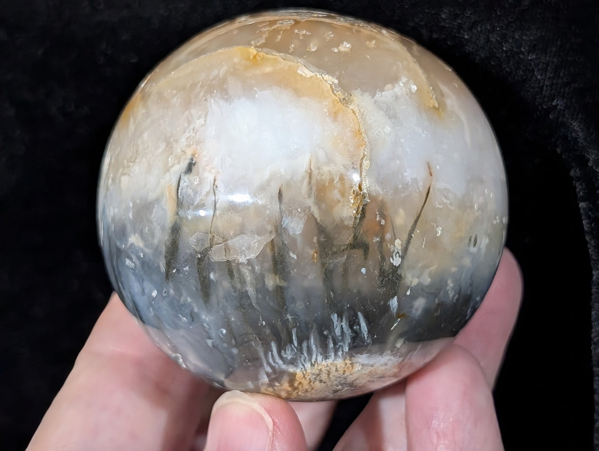 Rainbow Plume Agate Sphere