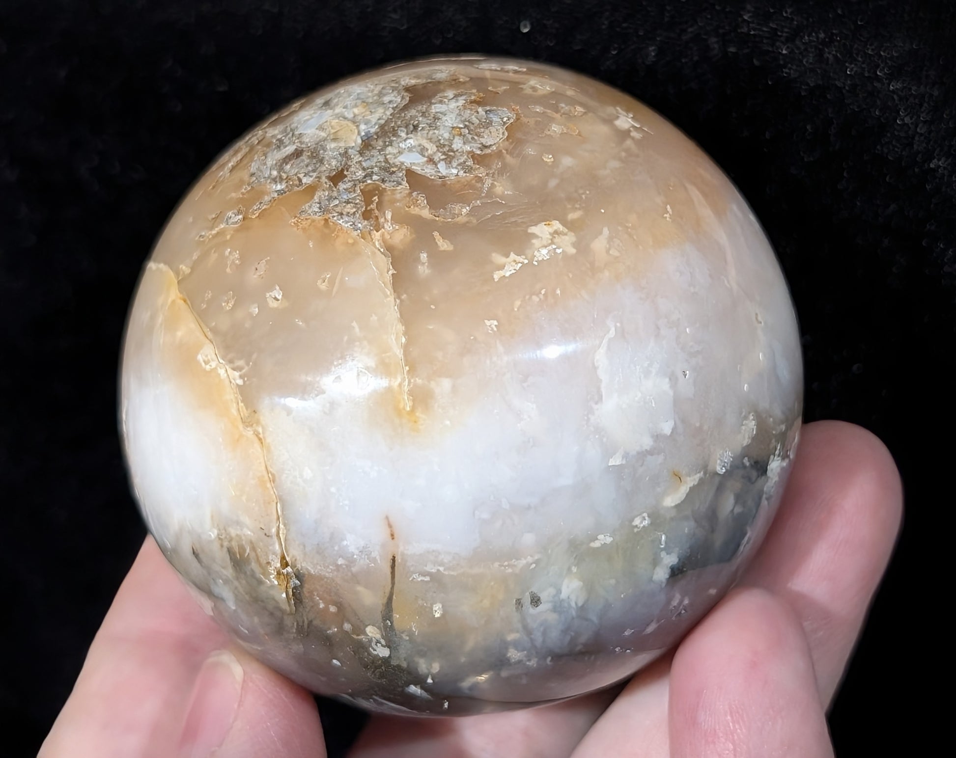 Rainbow Plume Agate Sphere