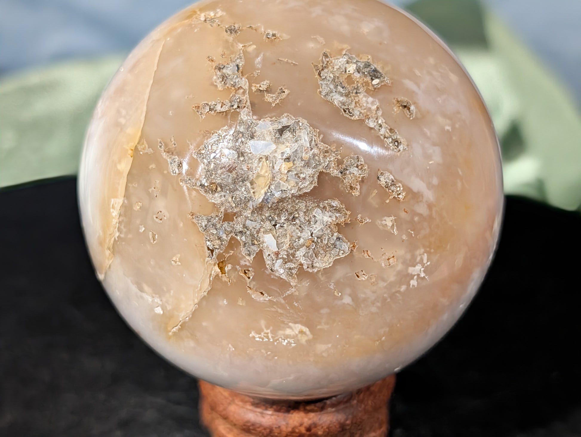 Rainbow Plume Agate Sphere