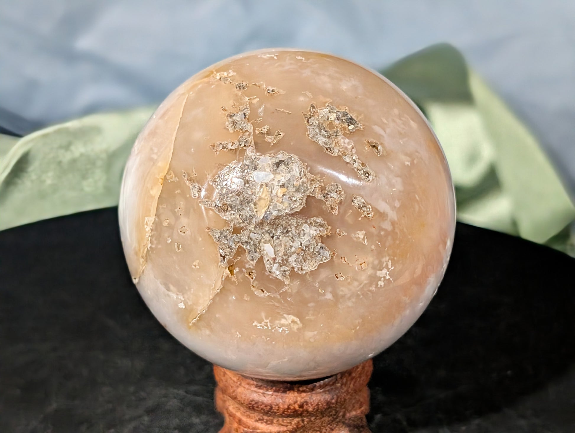 Rainbow Plume Agate Sphere