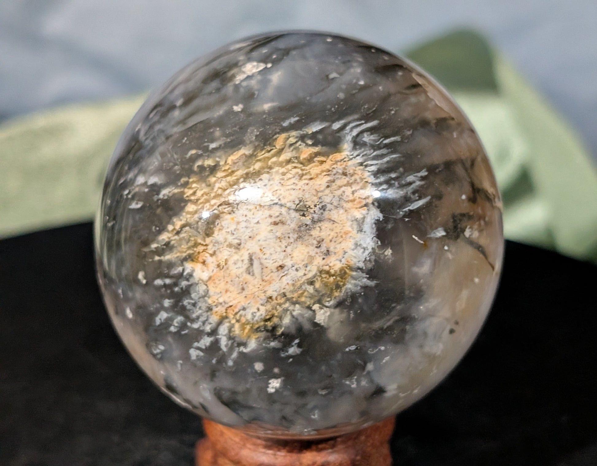 Rainbow Plume Agate Sphere