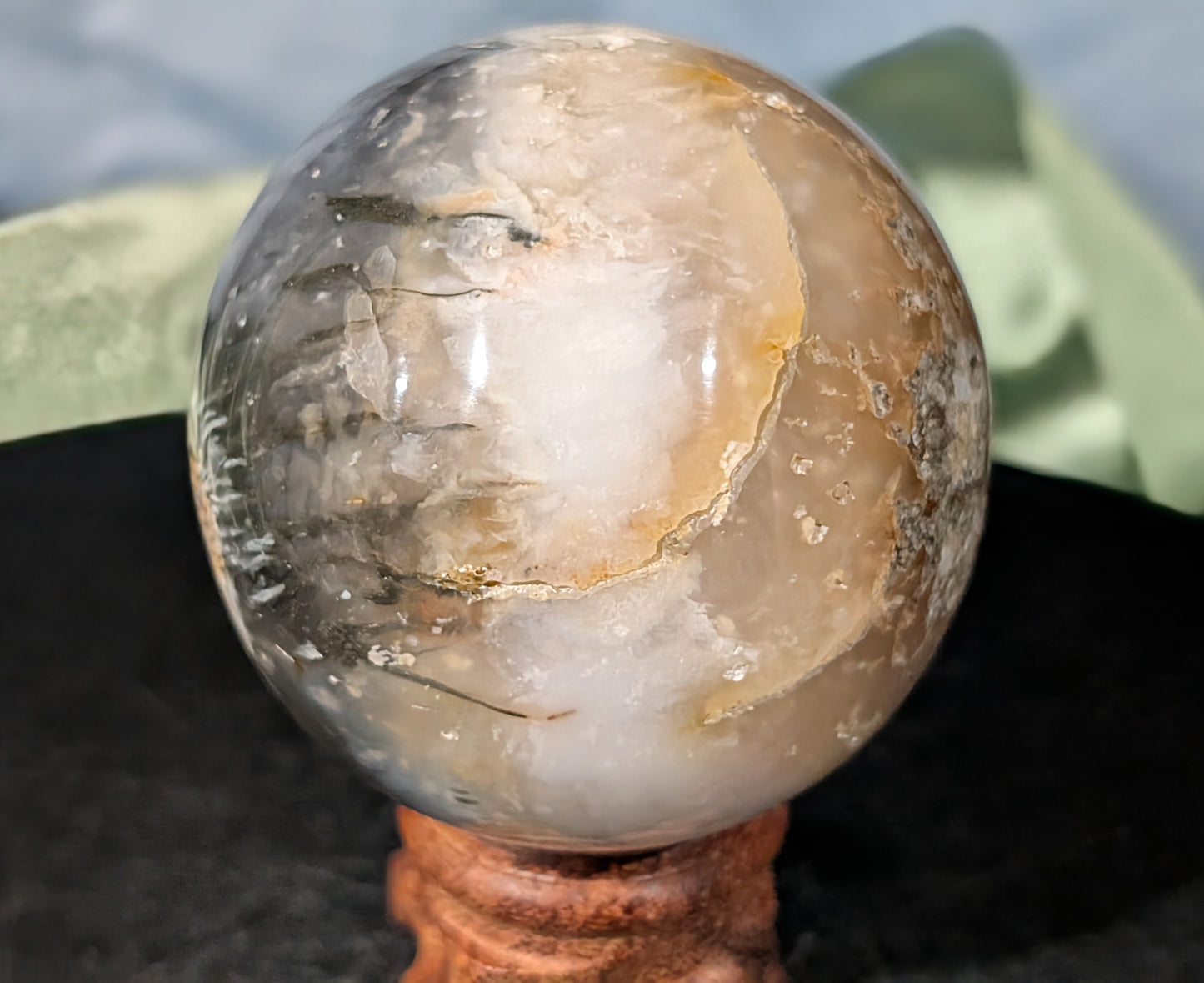 Rainbow Plume Agate Sphere