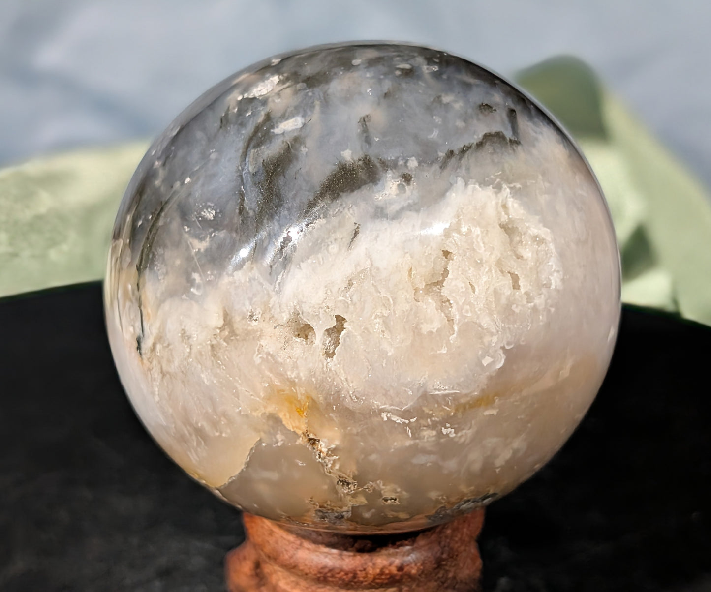 Rainbow Plume Agate Sphere