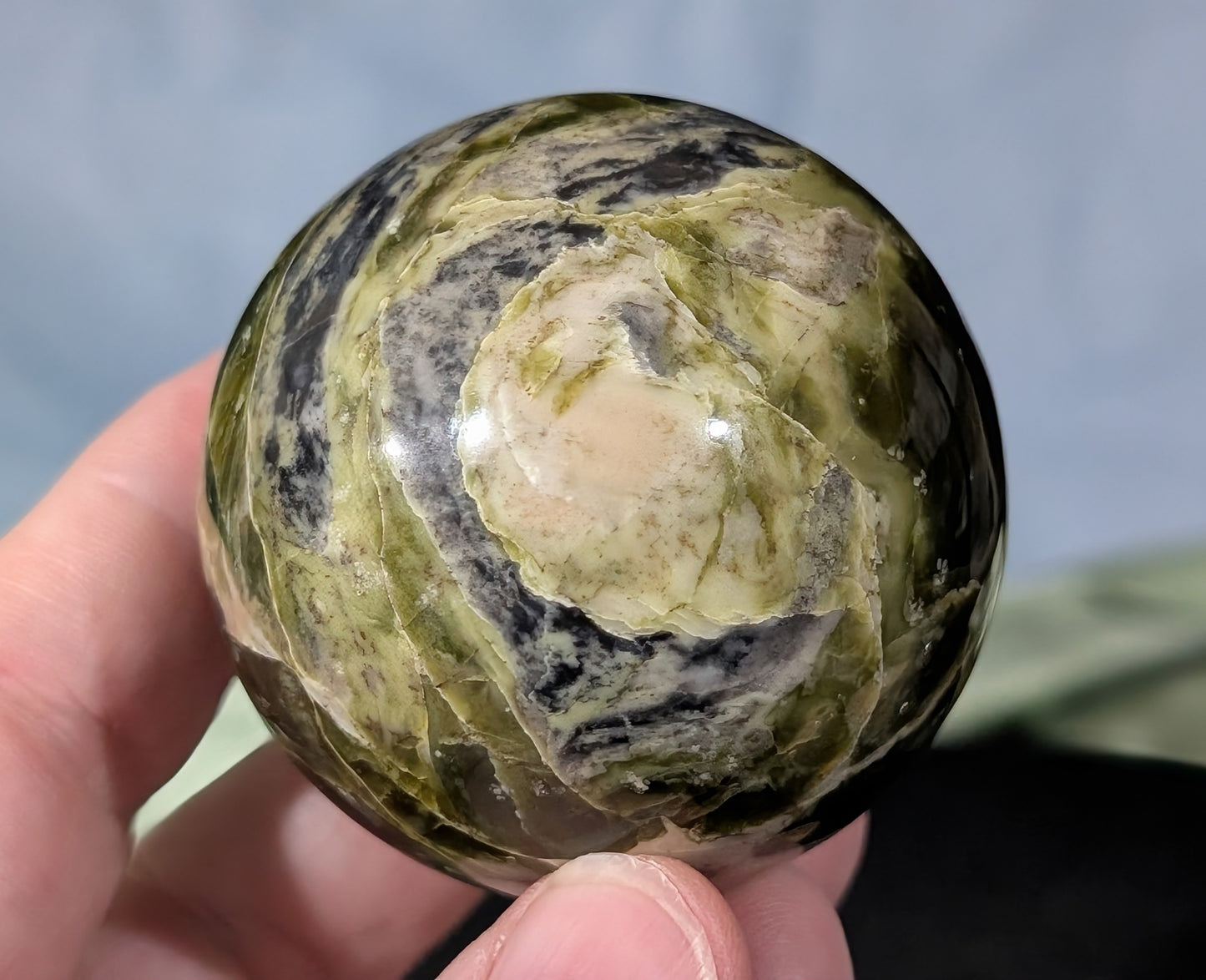 Rare Patterned Serpentine Sphere