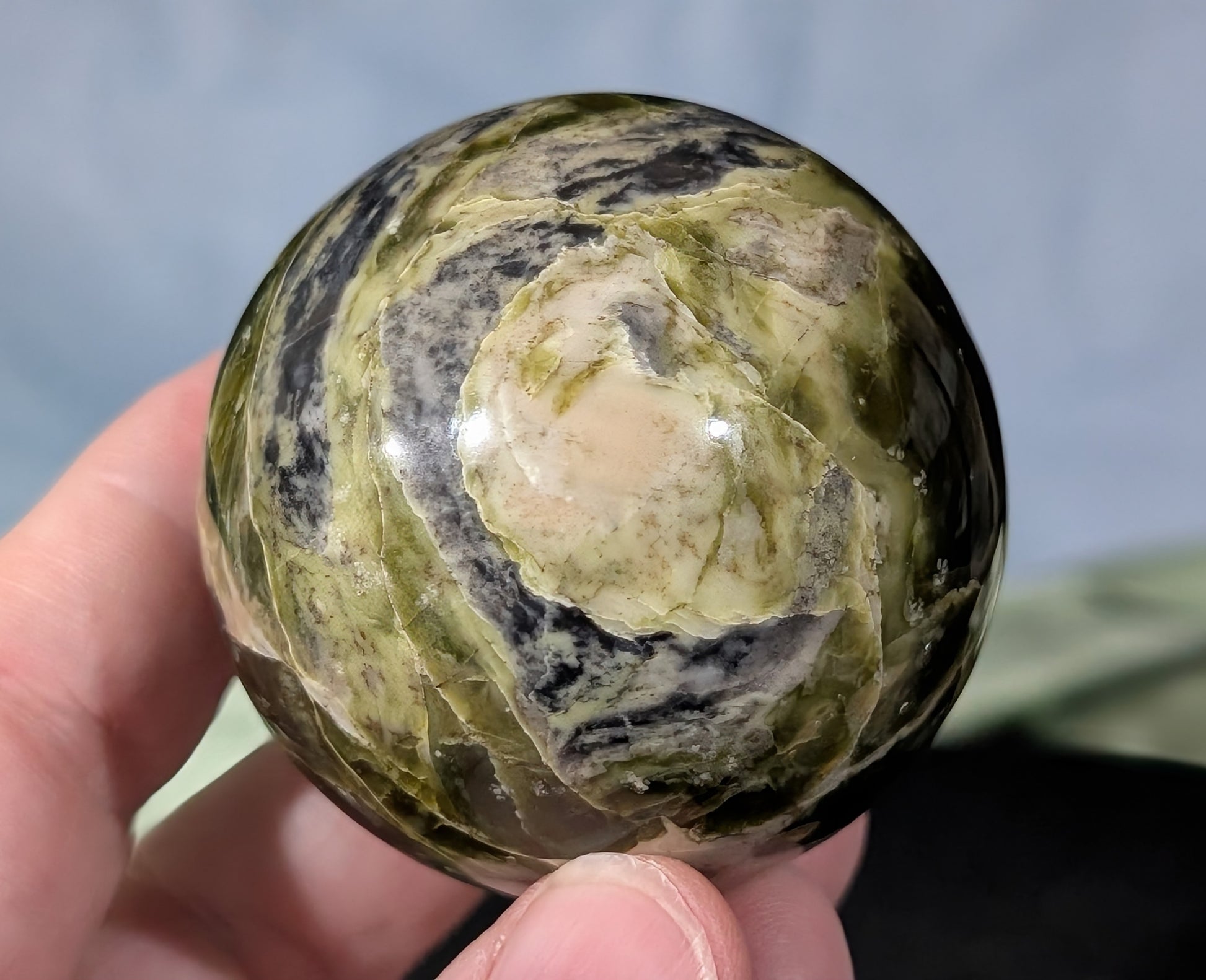 Rare Patterned Serpentine Sphere