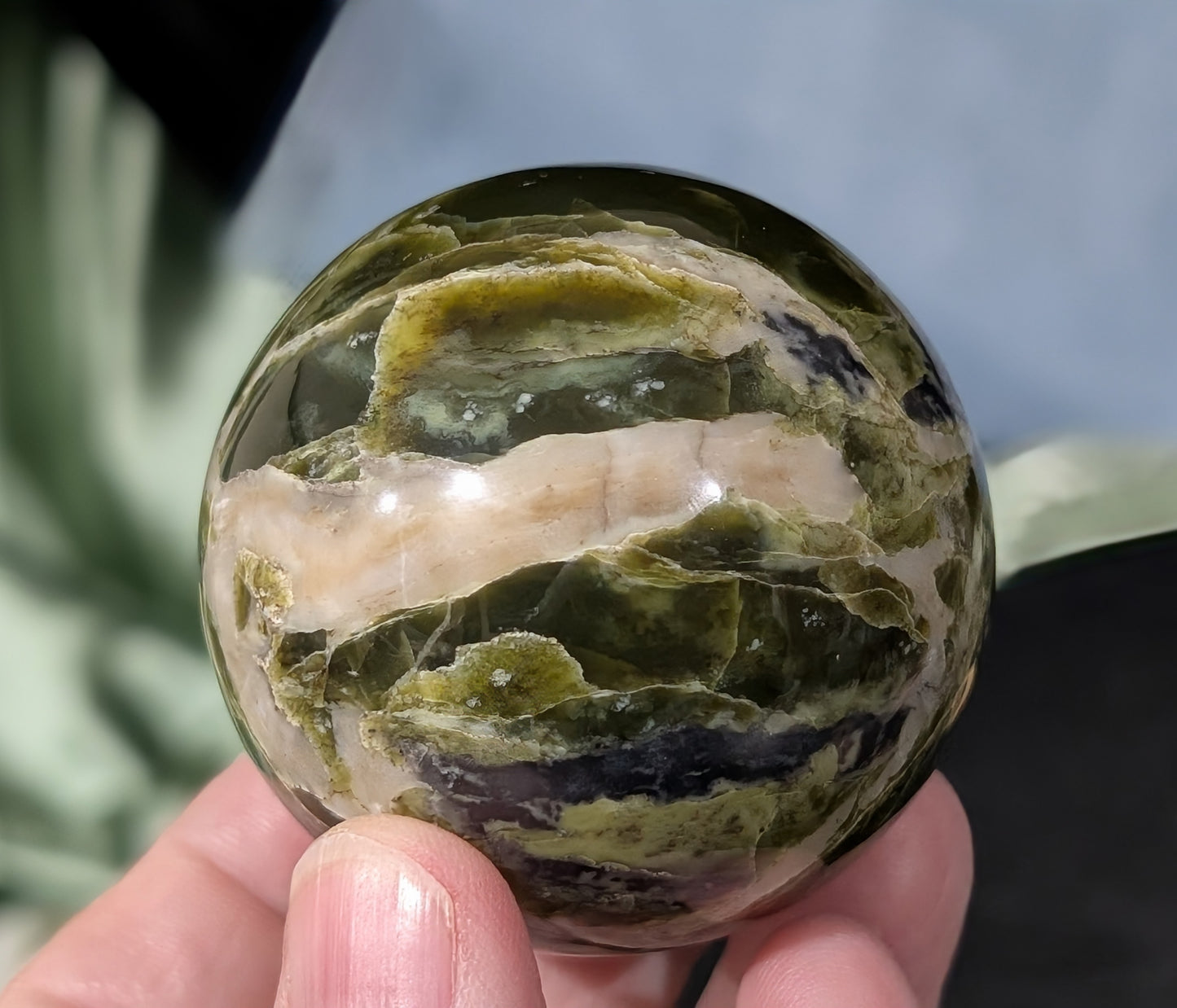 Rare Patterned Serpentine Sphere