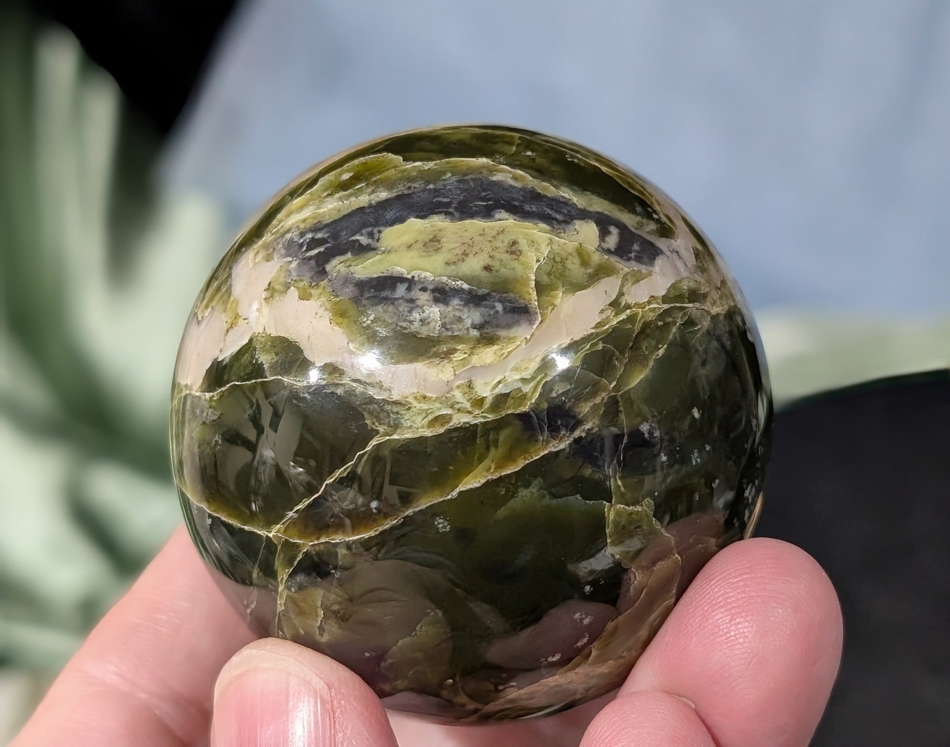 Rare Patterned Serpentine Sphere