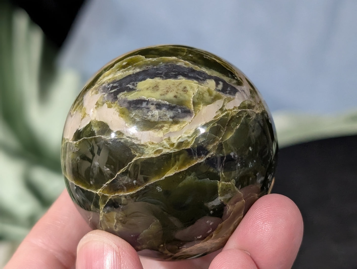 Rare Patterned Serpentine Sphere