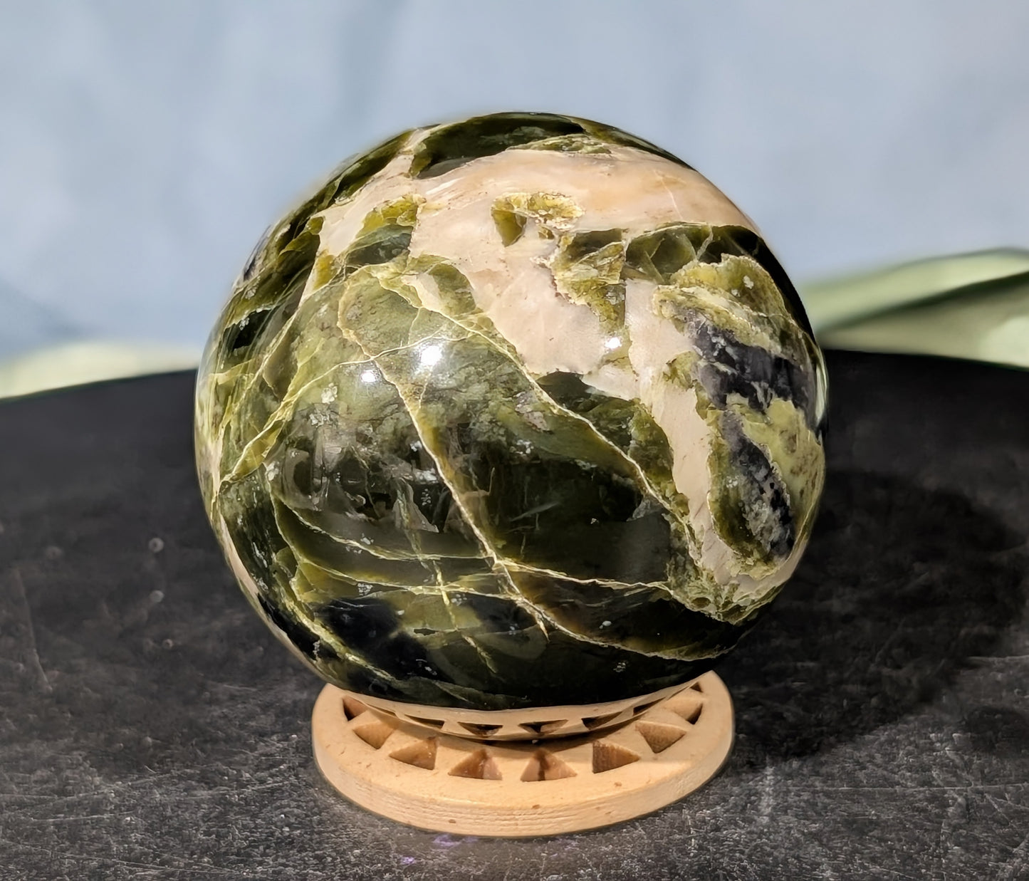 Rare Patterned Serpentine Sphere