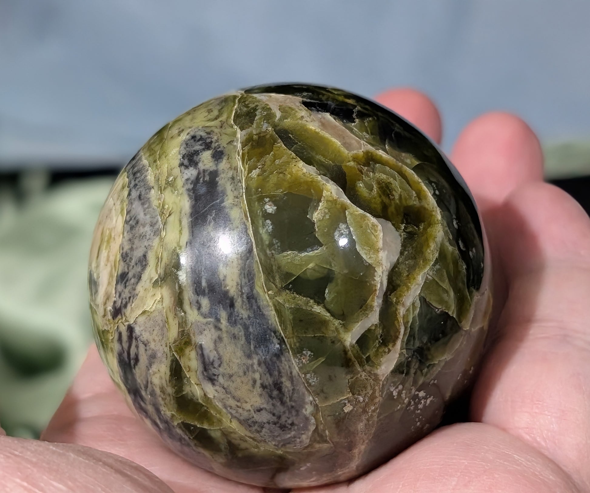 Rare Patterned Serpentine Sphere