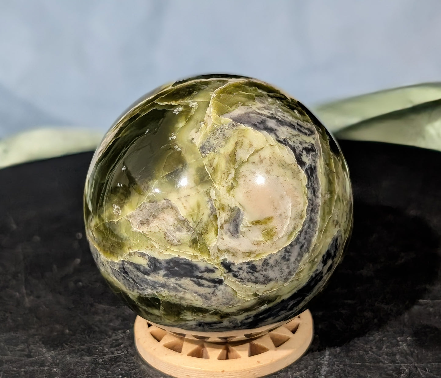 Rare Patterned Serpentine Sphere