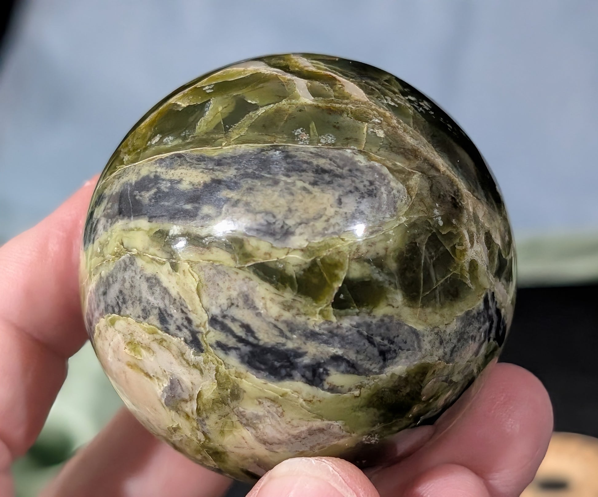 Rare Patterned Serpentine Sphere