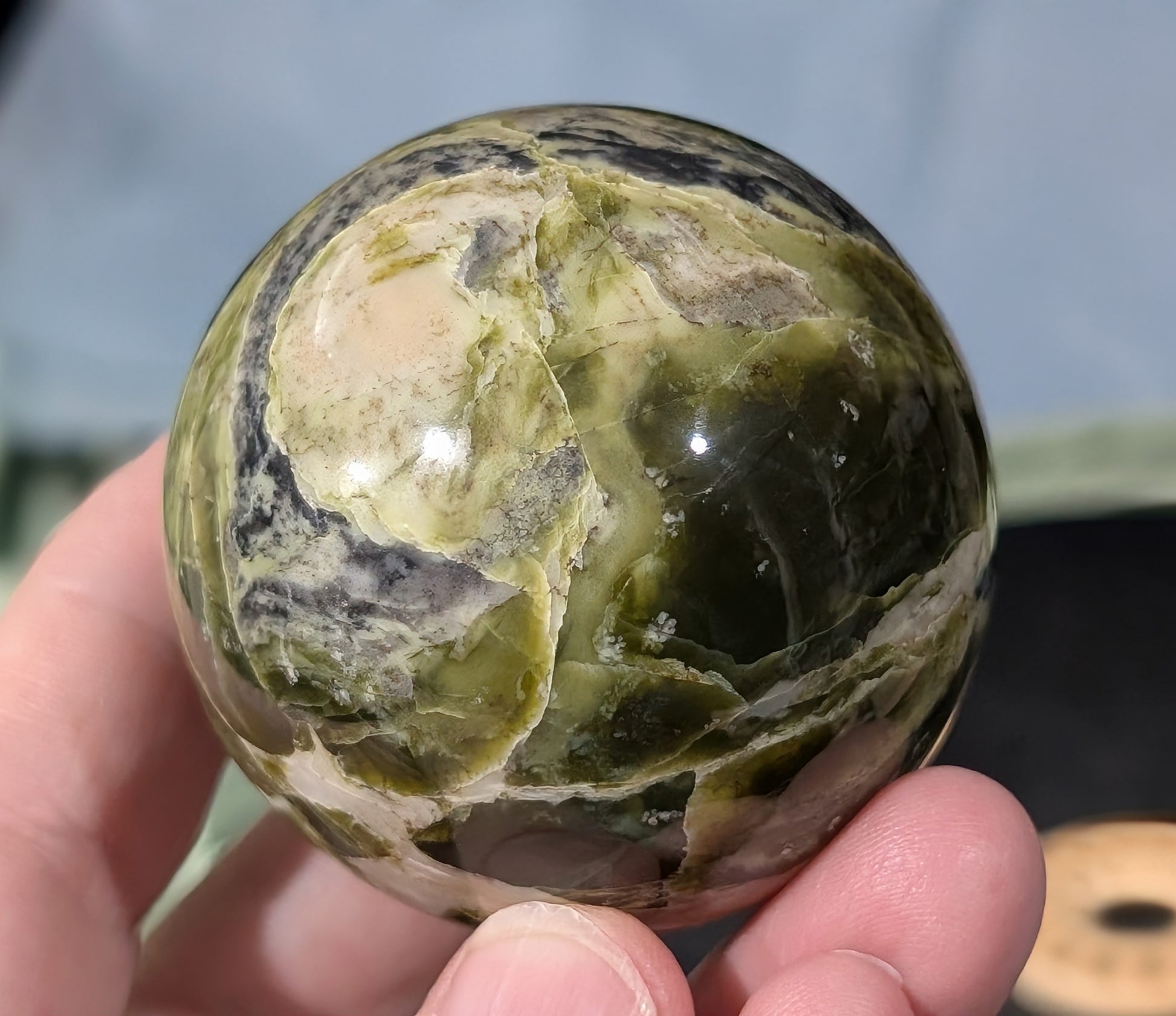 Rare Patterned Serpentine Sphere