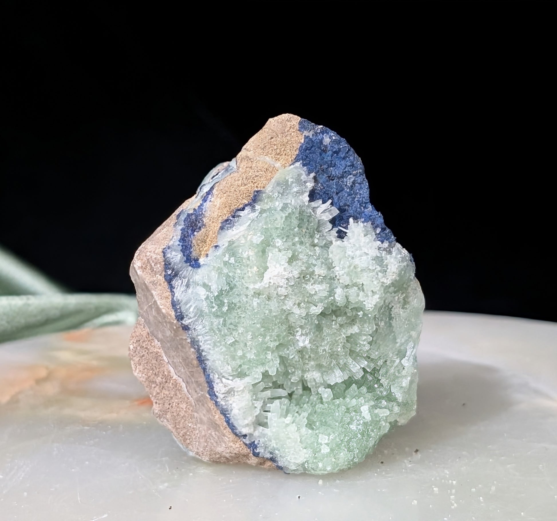 Raw Azurite in Smithsonite Specimen
