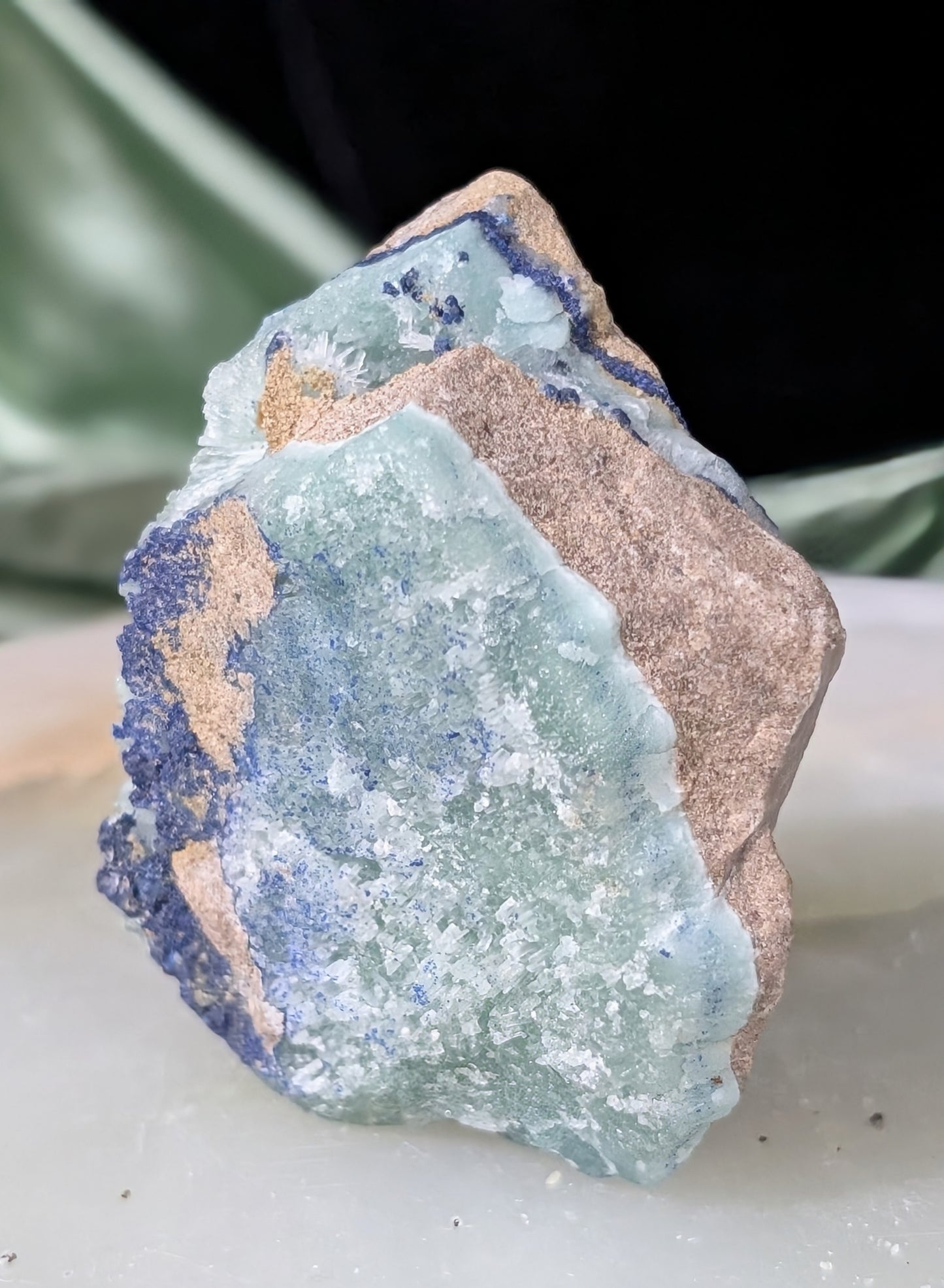 Raw Azurite in Smithsonite Specimen