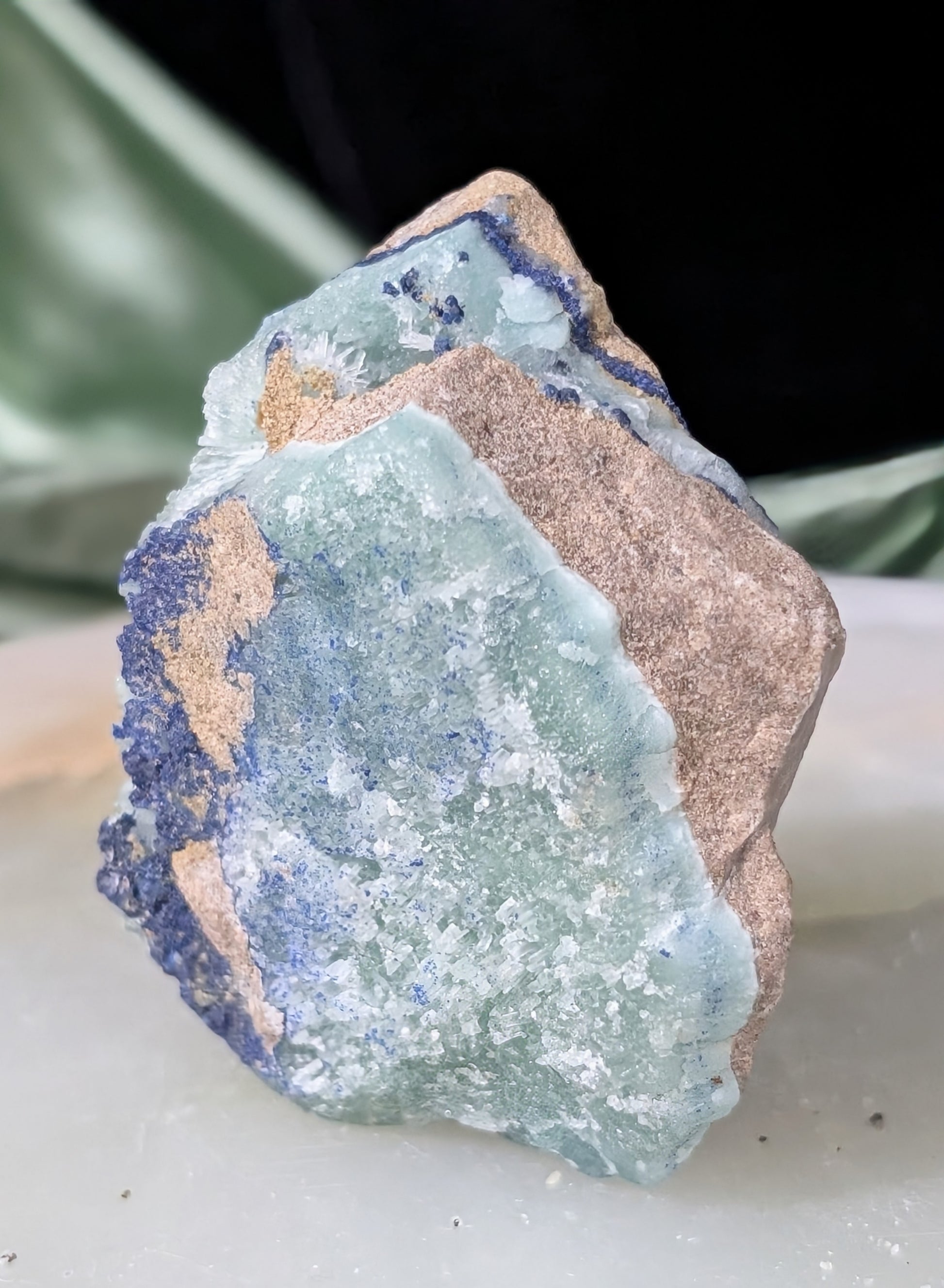 Raw Azurite in Smithsonite Specimen