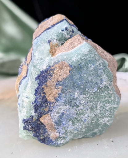 Raw Azurite in Smithsonite Specimen