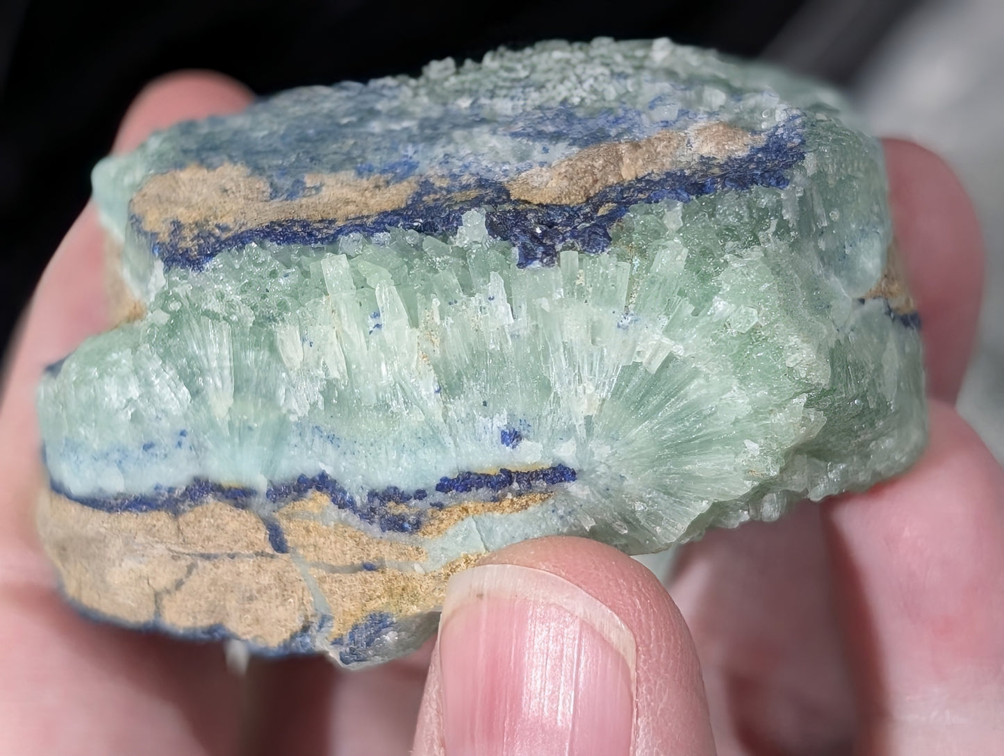 Raw Azurite in Smithsonite Specimen