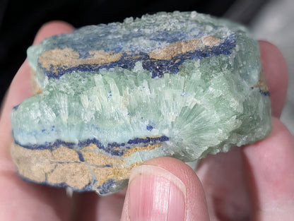 Raw Azurite in Smithsonite Specimen