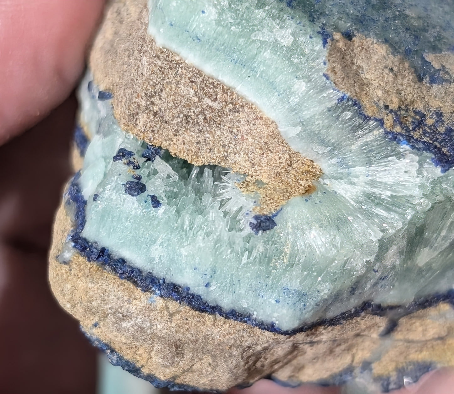 Raw Azurite in Smithsonite Specimen