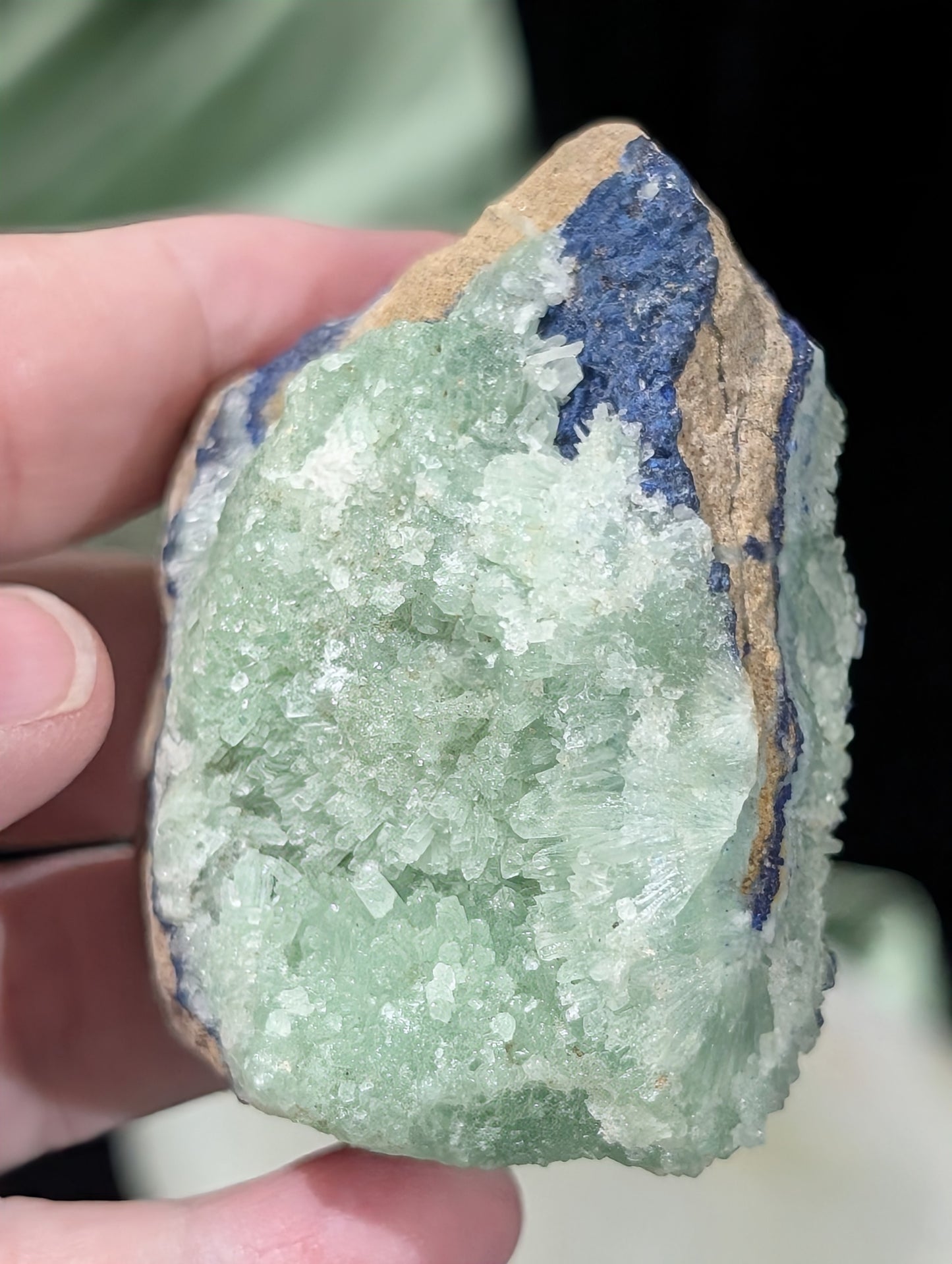 Raw Azurite in Smithsonite Specimen