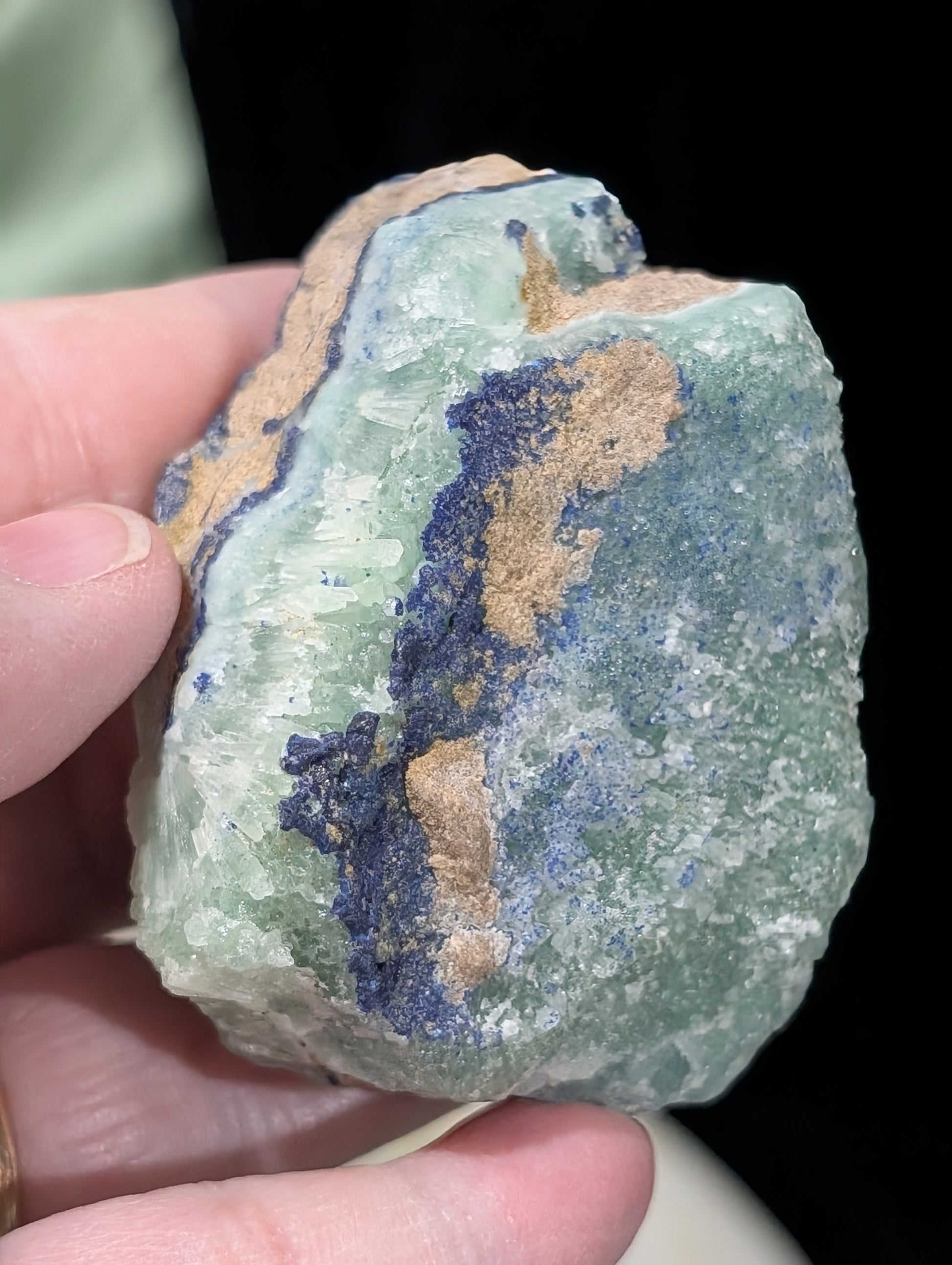 Raw Azurite in Smithsonite Specimen