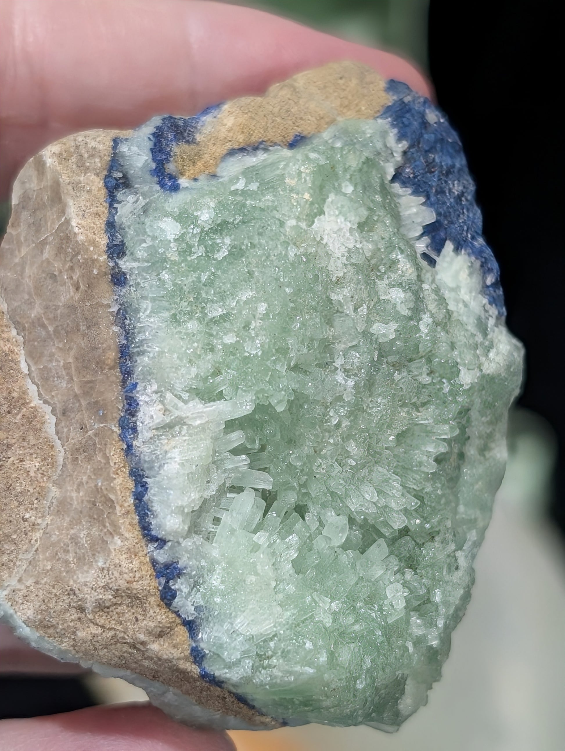 Raw Azurite in Smithsonite Specimen
