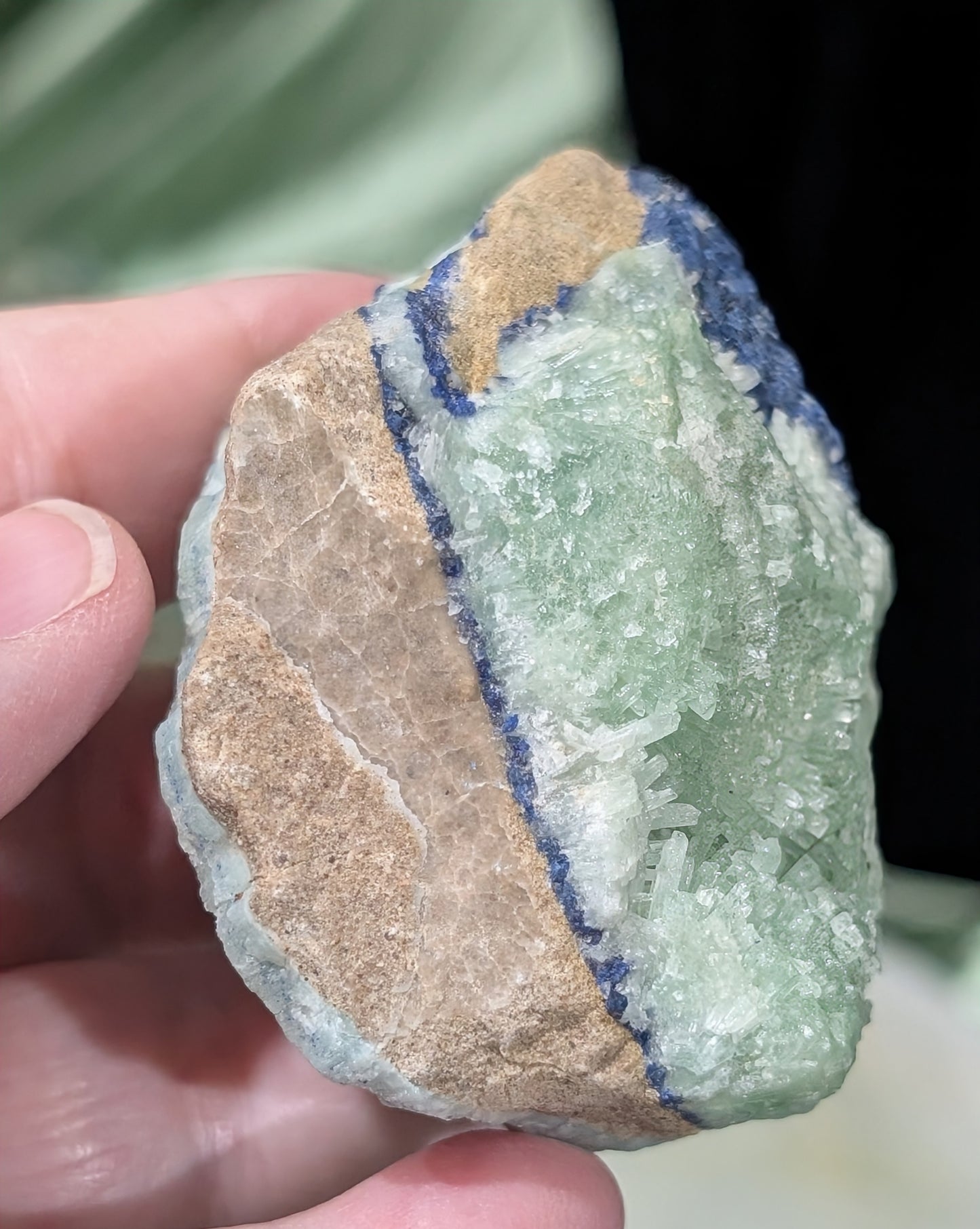 Raw Azurite in Smithsonite Specimen