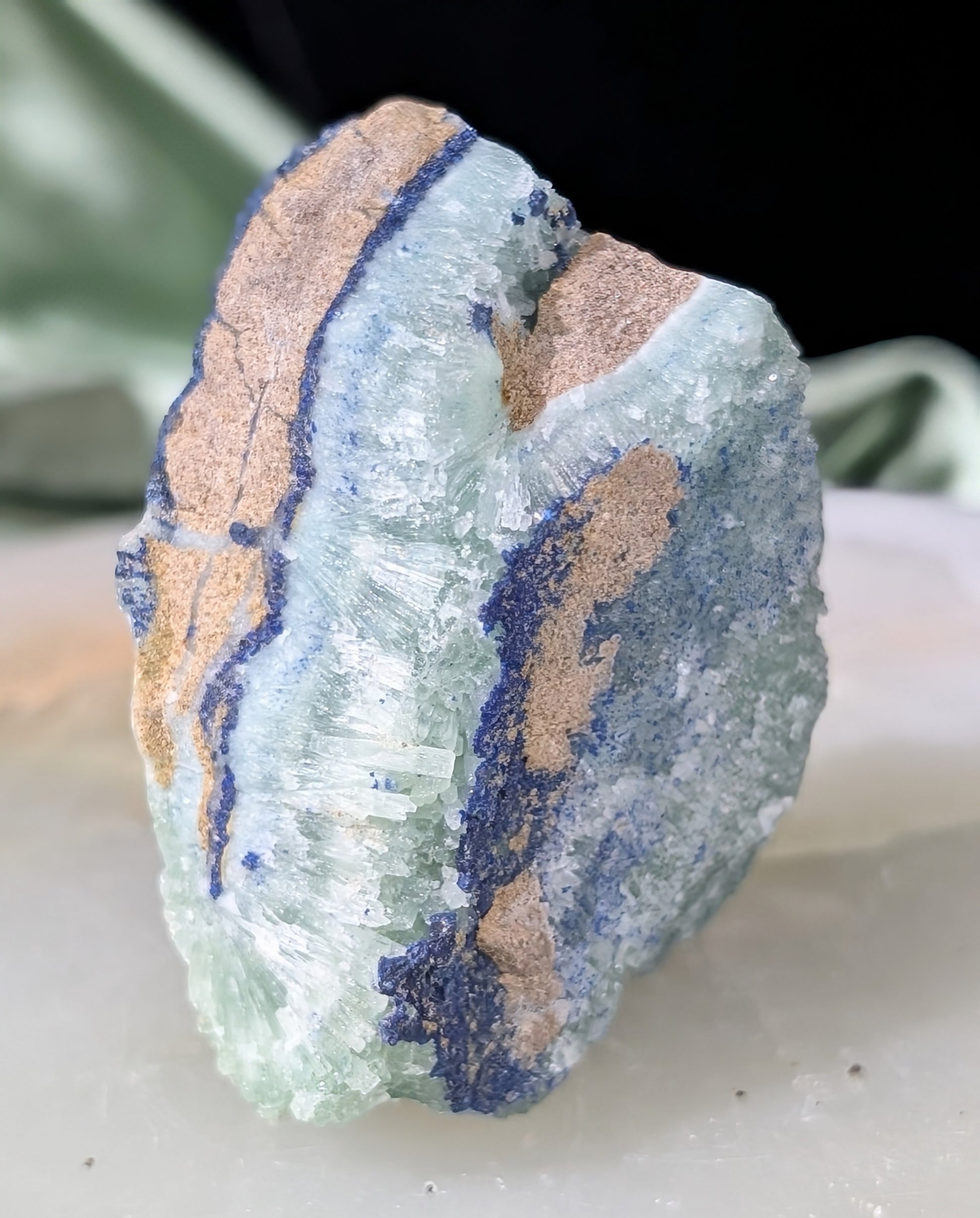 Raw Azurite in Smithsonite Specimen